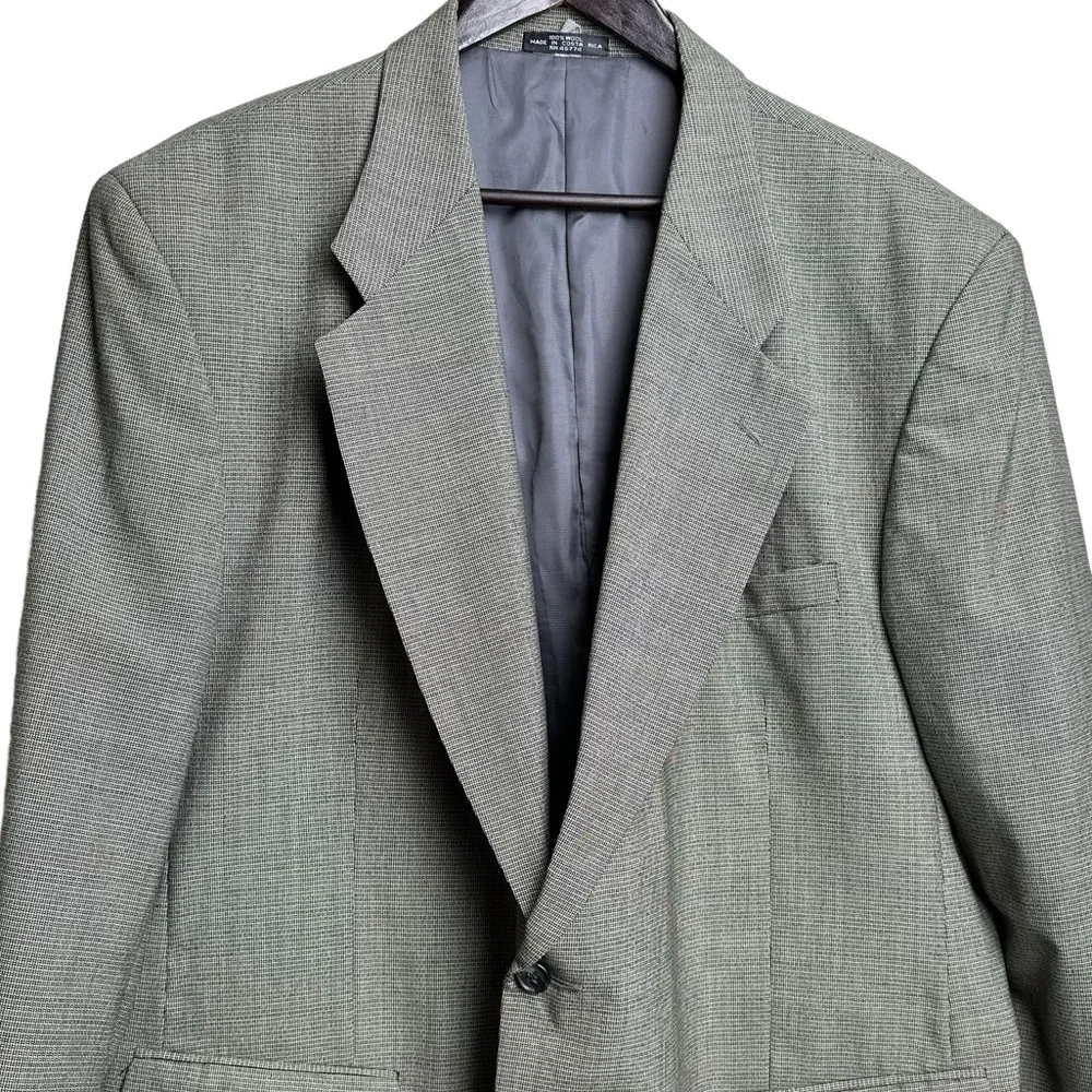 Vintage Oleg Cassini Size 48R Patterned Sport Coat Blazer New Wool Men's Retro